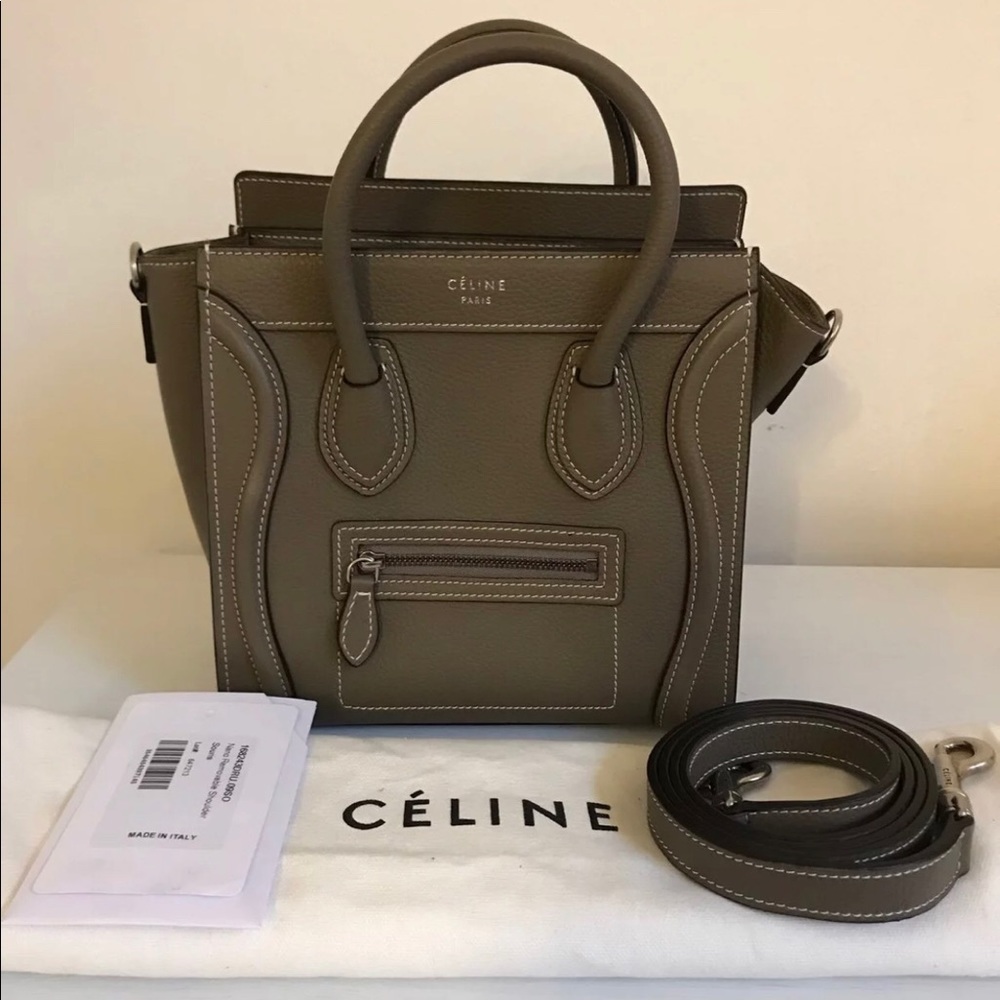 Celine Nano Luggage Bag in Souris